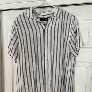 Abercrombie striped button down polo